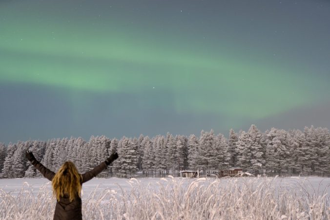 Polarlichter bei Kuusamo, Finnland.